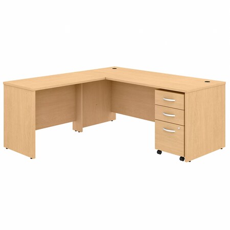 Bush Business Furniture Studio C 72W x 30D L Shaped Desk W/ Mobile File Cabinet and 42W Return, Natural Maple STC007ACSU